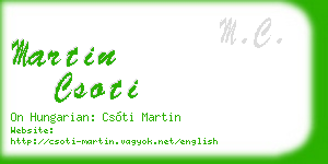 martin csoti business card