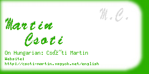 martin csoti business card